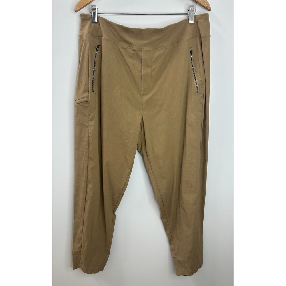 Athleta Trekkie North High Rise Joggers Tan Size 16 Ripstop Hiking Pants UPF - Picture 13 of 13